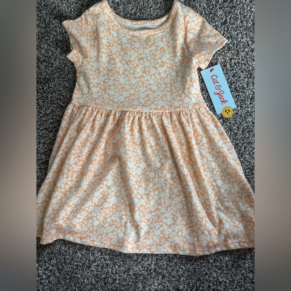 Cat & Jack Toddler Girl Peach Floral Dress Size 2T NWT - Picture 1 of 3